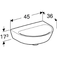 Geberit Handwaschbecken RENOVA o HL o ÜL 450x360mm we