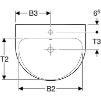 Geberit 500598018 Renova Waschtisch, 55x45cm