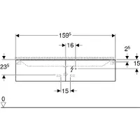 Geberit Waschtischunterschrank Xeno2 159,5x35x47,3cm, m 2 L, Mel. Holz/grau
