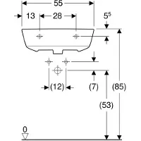Geberit Waschtisch RENOVA o HL m ÜL 550x450mm we KT