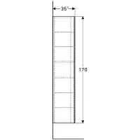 Geberit GE Xeno2 Hochschrank mit einer Tür und Innenspiegel, 40x170x35,1cm, greige