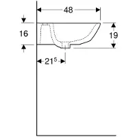 Geberit Waschtisch RENOVA m HL o ÜL 600x480mm we