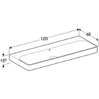 Geberit Smyle Square Waschtisch 500225, 120x48cm, ohne Hahnloch, mit Überlauf, 500.225.01.8, Farbe: Weiß, mit KeraTect