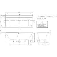 Villeroy & Boch VB Collaro Badewanne 1800 x 800 mm wandstehend, Chrome weiß alpin