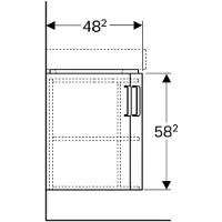 Geberit Eck-Waschtischunterschrank Renova Compact 69x60,4x55cm, 2 Türen, weiß hochglanz