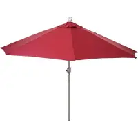 Mendler Sonnenschirm halbrund Parla, Halbschirm Balkonschirm, UV 50+ Polyester/Alu 3kg 270cm bordeaux ohne Ständer