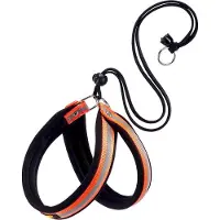 Ferplast AGILA Reflex 2 Hundegeschirr, weiche Polsterung, Kordelzug-Verschluss, Brustumfang 32–50 cm, Orange