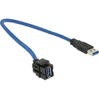 DeLOCK 86375, 0,5 m, USB A, USB A, USB 3.2 Gen 1 (3.1 Gen 1), Männlich/Weiblich, Blau
