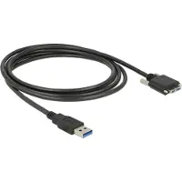 DeLOCK 83599, 3 m, USB A, Micro-USB B, USB 3.2 Gen 1 (3.1 Gen 1), Männlich/Männlich, Schwarz