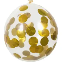 Boland 5 Party Deko Helium Luft Konfettiballons - gold