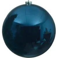 Décoris Weihnachtskugeln XXL Kunststoff 14cm Christbaumkugeln groß bruchsicher 15cm blau