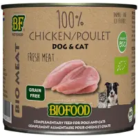 Biofood BF Petfood Organic 100% Huhn Nassfutter für Hund/Katze (Dosen 200 g)