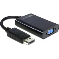 DeLOCK 65439, VGA (D-Sub), DisplayPort, Männlich, Weiblich, Schwarz
