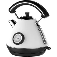 Schaefer Retro Wasserkocher Edelstahl 1,7 L Temperaturanzeige,weiß