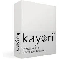 Kayori Split Topper Spannbettlaken Shizu Creme (Perkal)-200 x 200 cm