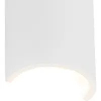 QAZQA - Landhaus I Vintage Moderne Wandleuchte Weiß Rund - Colja Novo I Wohnzimmer I Schlafzimmer - Gips Rund - LED geeignet G9