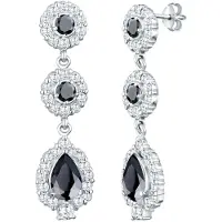 Elli Ohrringe Tropfen Ohrhänger Zirkonia 925 Silber Elli Premium Schwarz