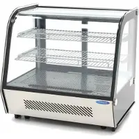 Maxima - Kühlvitrine 120 L mit Glaskuppel, Doppelverglasung, LED, Lüfterkühlung, Schiebetüren hinten, 0-12°C, 70,2x56,8x68,6 cm