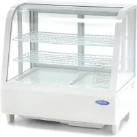 Maxima - 9400836 Kühlvitrine 100L gebogenes Glas 2 Einlegeböden LED Schiebetüren 0-12°C R600a 160W 68,2x45x67,5 cm