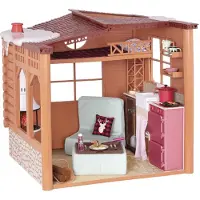 Our Generation Spielset Cozy Cabin ferienhaus braun 28 teilig