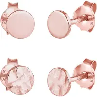 Elli Ohrringe Set Geo Ohrstecker Gehämmert Glänzend 925 Silber Elli Rosegold
