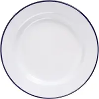 Olympia emaillierte Essteller weiß-blau 24,5cm