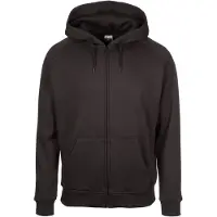 Urban Classics bequemer Herren Hoodie Kordelzug Reißverschluss 380 g/m² mit Baumwolle Schwarz