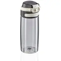 Leifheit Tritan Flip Trinkflasche, 550 ml 3262 , Farbe: silber