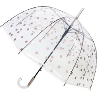 Smati Langer transparenter Regenschirm mit kupferfarbenen Punkten