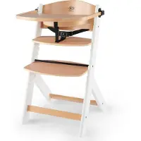 Kinderkraft ENOCK 3-in-1 Kinderhochstuhl - Verstellbar - Ab 6 Monaten bis 10 Jahre - 3-Punkt-Gurt - Abnehmbares Tablett - Holz - Weiß