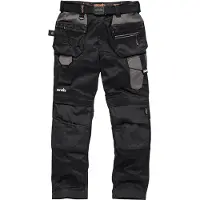 Scruffs & Tramps Arbeitshose mit Holstertaschen „Pro Flex“, schwarz Größe 46 regulär