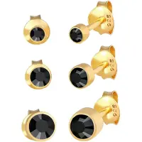 Elli Ohrringe Basic Set Zirkonia 925 Sterling Silber Elli Gold