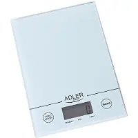 Adler AD3138W Digitale Küchenwaage 5kg Kapazität 1g Graduierung Weiß