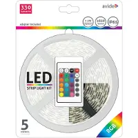 Avide ABLSBL12V5050-30RGB65 LED-Streifen-Komplettset mit Stecker 12 V 230 V 5 m