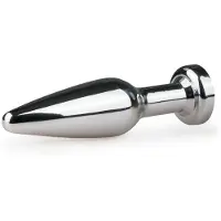 EasyToys Analplug Silber aus Metall Kegel mit Zierstein Weiß - 1 St
