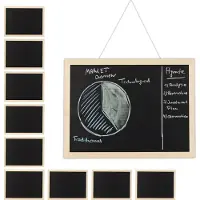 Relaxdays 10 x Kreidetafel mit Holzrahmen 30x40 cm Hellbraun,Schwarz