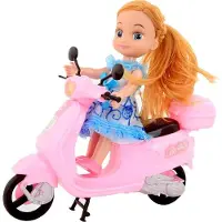 Jonotoys Teenager-Puppe Beauty Motorrad 22 cm rosa/blau