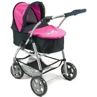 Bayer Chic 3in1 Kombi Puppenwagen EMOTION ALL IN, Dots Navy-Pink