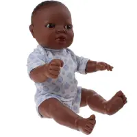 Berjuan Neugeborene Afrikanische Babypuppe Mit Kleidung 30 Cm