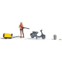 Busch A-Set: Motorrollerwäsche H0
