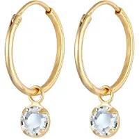 Elli Ohrringe Creolen Solitär Kristalle 925 Silber Elli Gold