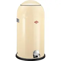 Wesco Mülleimer Liftmaster mit Dämpfer, Abfallsammler, Tretabfallsammler, Treteimer, Stahlblech, Mandel, 33 L, 186642-23