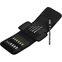 Wera 849/855/867/18, Elektro-Mehrzweckwerkzeug, Bohrerbit-Set, Drehung der rechten Hand, Metall, Zylinderförmige Welle, Schwarz, Gold, Edelstahl