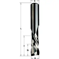 Cmt 190.100.11 HWM Wendelnutfräser 10 mm Z2+2-Schaft mit Spirale abwechselnd positiv / negativ