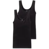 Schiesser Damen Unterhemden, 2er Pack - "Cotton Essentials", Trägertop, Baumwolle