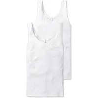 Schiesser Unterhemd Damen 144359 Cotton Essentials White (2er Set)-M