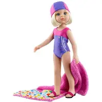 Paola Reina Puppe Schwimmerin Claudia 32cm Modepuppe Vinyl Spielzeug