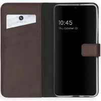 Selencia Samsung Galaxy S21 Hülle - Echtes Leder - - Klapphülle - Braun