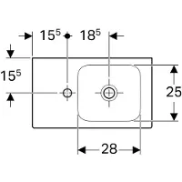 Geberit Keramag iCon xs Waschtisch 530mm x 310mm links - Weiß - 124153000