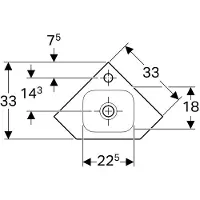 Geberit Eck-HWB iCon Schenkellänge 330mm we
